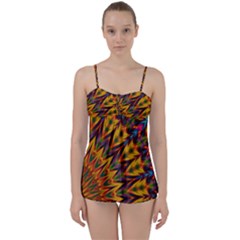 Background Abstract Texture Chevron Babydoll Tankini Set