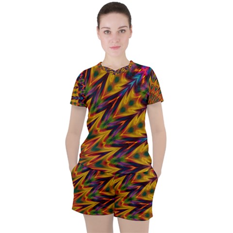 Background Abstract Texture Chevron Women s Tee And Shorts Set by Mariart