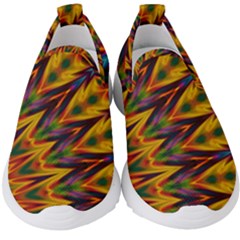 Background Abstract Texture Chevron Kids  Slip On Sneakers