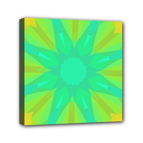 Kaleidoscope Background Green Mini Canvas 6  X 6  (stretched)