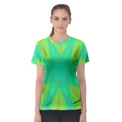 Kaleidoscope Background Green Women s Sport Mesh Tee