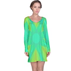 Kaleidoscope Background Green Long Sleeve Nightdress by Mariart