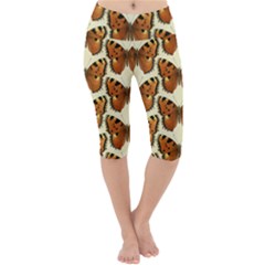 Butterflies Insects Lightweight Velour Cropped Yoga Leggings