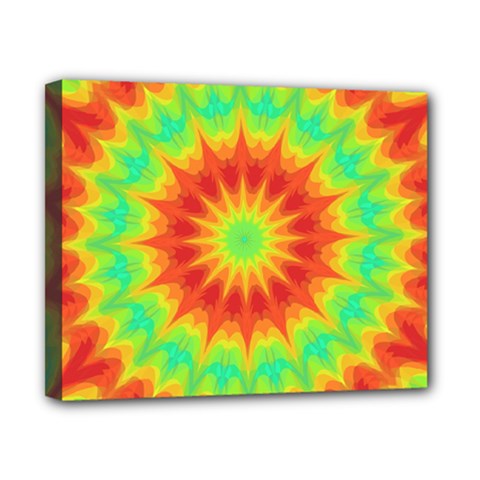 Kaleidoscope Background Mandala Red Green Canvas 10  X 8  (stretched) by Mariart