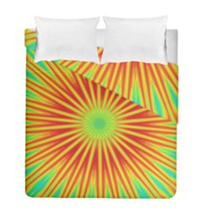 Kaleidoscope Background Mandala Red,green Sun Duvet Cover Double Side (Full/ Double Size)