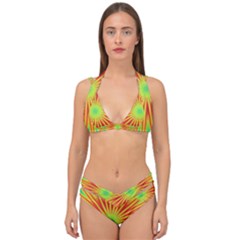 Kaleidoscope Background Mandala Red,green Sun Double Strap Halter Bikini Set