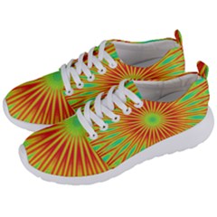 Kaleidoscope Background Mandala Red,green Sun Men s Lightweight Sports Shoes