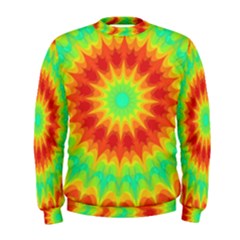 Kaleidoscope Background Red Yellow Men s Sweatshirt by Mariart