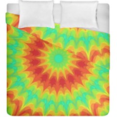 Kaleidoscope Background Red Yellow Duvet Cover Double Side (king Size) by Mariart