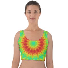 Kaleidoscope Background Red Yellow Velvet Crop Top