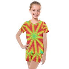 Kaleidoscope Background Star Kids  Mesh Tee And Shorts Set