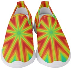 Kaleidoscope Background Star Kids  Slip On Sneakers by Mariart