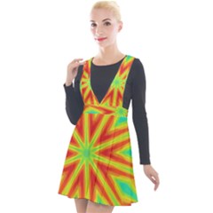 Kaleidoscope Background Star Plunge Pinafore Velour Dress