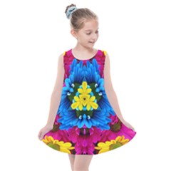 Flowers Kaleidoscope Mandala Kids  Summer Dress
