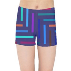 Line Background Abstract Kids  Sports Shorts by Mariart