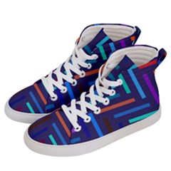 Line Background Abstract Men s Hi-top Skate Sneakers
