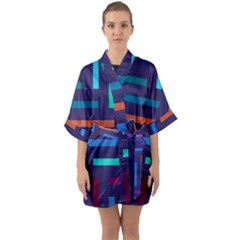 Line Background Abstract Quarter Sleeve Kimono Robe by Mariart