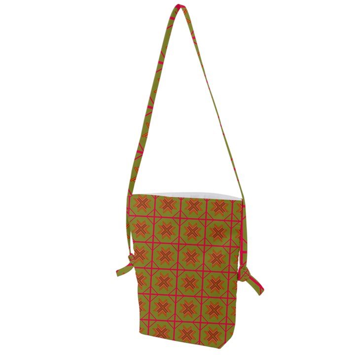 Western Pattern Backdrop Folding Shoulder Bag