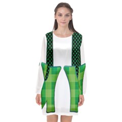 Saint Patrick S Day March Long Sleeve Chiffon Shift Dress 