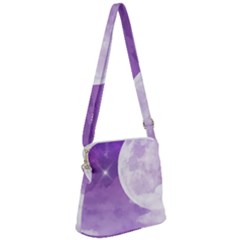 Purple Sky Star Moon Clouds Zipper Messenger Bag by Mariart