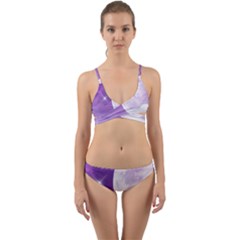 Purple Sky Star Moon Clouds Wrap Around Bikini Set by Mariart