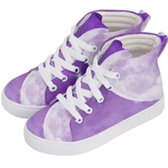 Purple Sky Star Moon Clouds Kids  Hi-top Skate Sneakers by Mariart