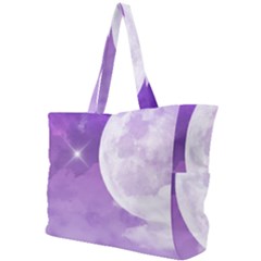 Purple Sky Star Moon Clouds Simple Shoulder Bag