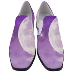 Purple Sky Star Moon Clouds Slip On Heel Loafers