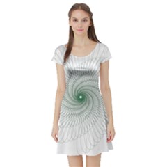 Spirograph Pattern Short Sleeve Skater Dress