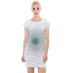 Spirograph Pattern Cap Sleeve Bodycon Dress