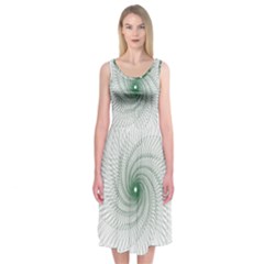 Spirograph Pattern Midi Sleeveless Dress