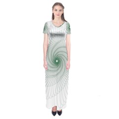 Spirograph Pattern Short Sleeve Maxi Dress