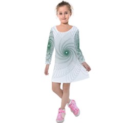 Spirograph Pattern Kids  Long Sleeve Velvet Dress