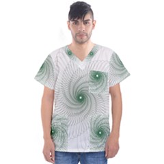 Spirograph Pattern Men s V-Neck Scrub Top