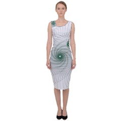 Spirograph Pattern Sleeveless Pencil Dress