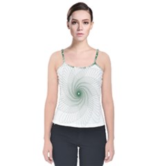 Spirograph Pattern Velvet Spaghetti Strap Top