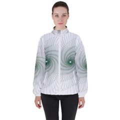 Spirograph Pattern High Neck Windbreaker (Women)