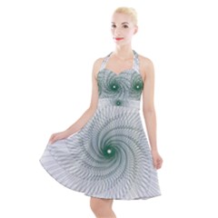 Spirograph Pattern Halter Party Swing Dress 