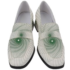 Spirograph Pattern Women s Chunky Heel Loafers