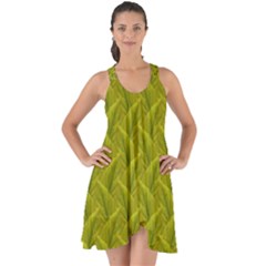 Autumn Leaves Pattern Show Some Back Chiffon Dress by LoolyElzayat