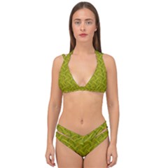 Autumn Leaves Pattern Double Strap Halter Bikini Set by LoolyElzayat