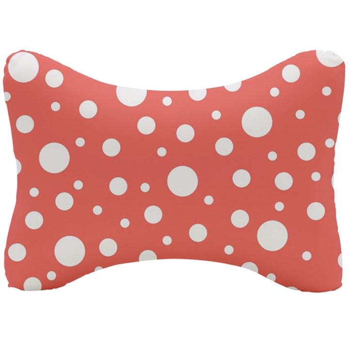 Polka Dot On Living Coral Seat Head Rest Cushion