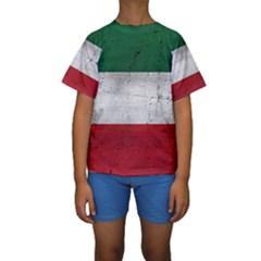 Flag Patriote Quebec Patriot Red Green White Grunge Separatism Kids  Short Sleeve Swimwear by Quebec