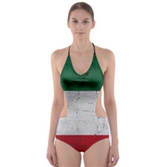 Flag Patriote Quebec Patriot Red Green White Grunge Separatism Cut-out One Piece Swimsuit by Quebec