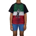 Flag Patriote Quebec Patriot red green white grunge vieux patriot Henri Julien Kids  Short Sleeve Swimwear View1