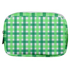 Sweet Pea Green Gingham Make Up Pouch (small) by WensdaiAmbrose