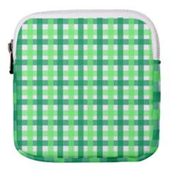 Sweet Pea Green Gingham Mini Square Pouch by WensdaiAmbrose