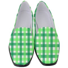 Sweet Pea Green Gingham Women s Classic Loafer Heels by WensdaiAmbrose