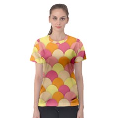 Scallop Fish Scales Scalloped Rainbow Women s Sport Mesh Tee