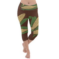 Sweet Corn Maize Vegetable Lightweight Velour Capri Yoga Leggings